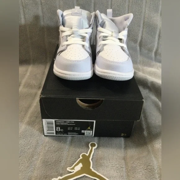 Nike Jordan 1 Mid Toddler Cobalt Bliss/White Size 8c - Picture 3 of 13